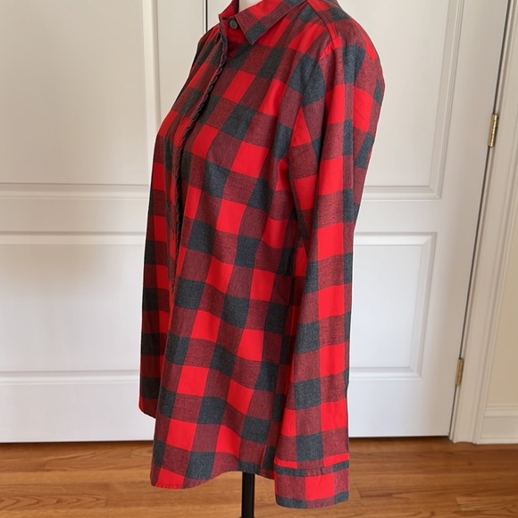 Banana Republic red / charcoal check flannel shirt - Picture 8 of 11